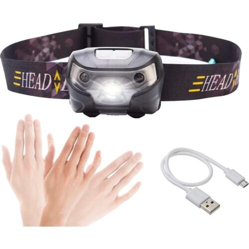 LED Rechargeable Running Headlamp 4000Lm Body Motion Sensor LED Headlamp Camping Flashlight Head Light Torch Lamp With USB