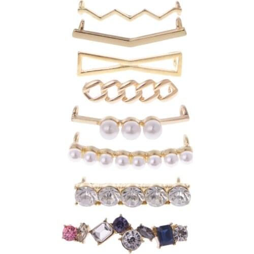 New Shoelaces Clips Decorations Charms Faux Pearl Rhinestone Shoes Accessories Gifts Hot New