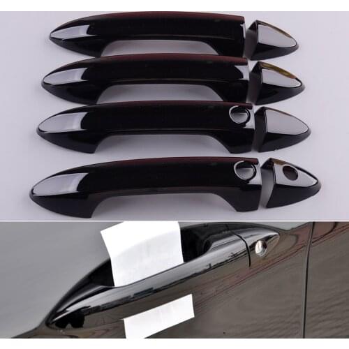 8Pcs Glossy Black Side Door Handle Cover Trim With Smart Keyless Hole Decor Fit For Honda Accord 9th 2013 2014 2015 2016 2017