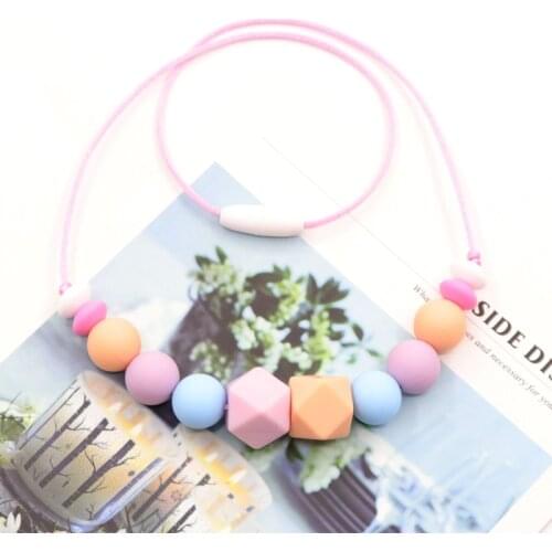 Infant Baby/Breastfeeding Women Teething Necklace Real Food Grade Silicone Beads Necklace For Chewable Nursing Baby Mordedor