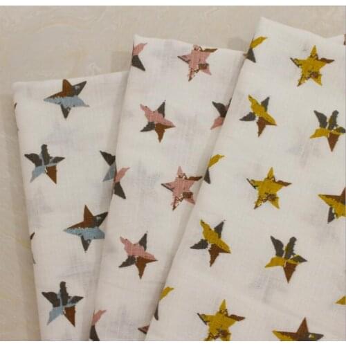 Pentagonal star printed cotton fabric for dress casual wear fashion pajamas cloth diy sewing accessories by the meter