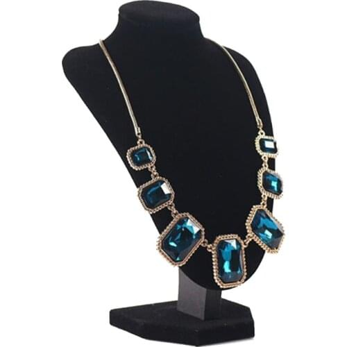 M4YF Black Flannel Jewelry Easel Necklace Display Chest Stand Tower Jewelry Display Stand Suitable for Family Bedroom