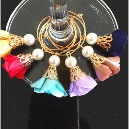 Wine charms New Fashion Design 6PCS Wine Glass Charms Rings Marker Christmas Party Bar Table Decorations Christmas Gift