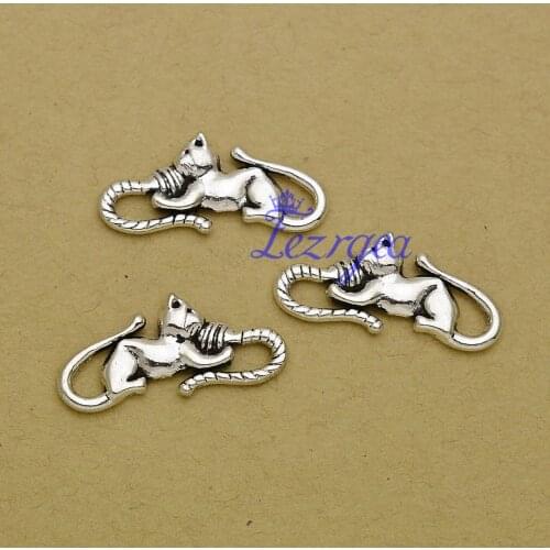 20pcs/lot--12x27mm, Antique silver plated cat charms,DIY supplies, Jewelry accessories