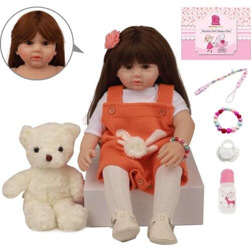 24"60CM Lovely New Design Bebe Reborn Baby Doll Soft Silicone Realistic Cloth Dolls Fashion Toys For Birthday Holiday Gifts