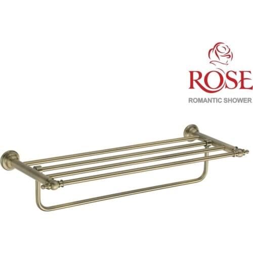 ROSE Shelf for towels metal, brass holder for towels Wall holder-grill for towels,brass wall bracket in bathroom for towels and clothes RG1108Q