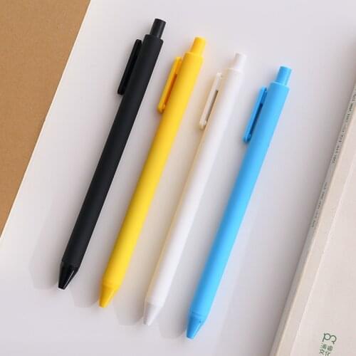1Pcs/Lot KACO PURE 0.5mm Black Ink Refill Gel Pen Candy Color Barrel Ballpoint Pens Simple Durable Free Shipping