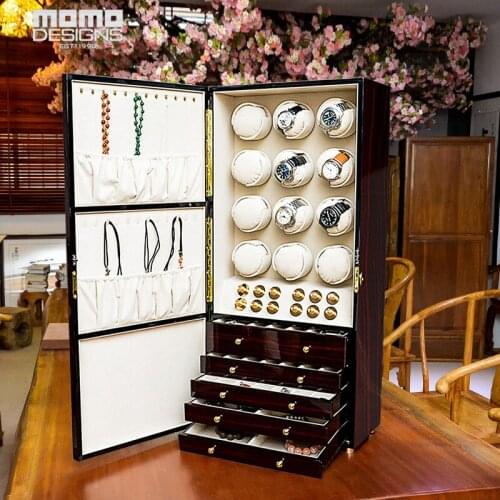 Watch winder cabinet 12 automatic watch winding box and Jewelry storage display Luxury organizer collection
