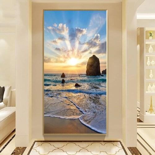 Nordic Bridge Sea Scenery Sunset Art Poster Canvas Landscape Living Room Gallery Stairs Home Decoration Wall Painting