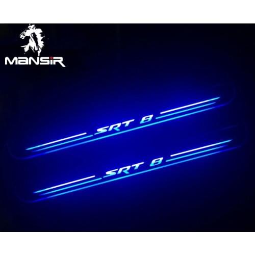 LED Door Sill Lights For Chrysler SRT8 SRT-8 2005 2006 2007 - 2018 Ultra Thin Plate Guard Pathway Welcome Car Scuff Led Light