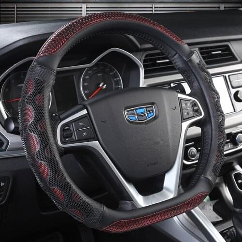 D Type Car Steering Wheel Cover Wrap For Geely Atlas 2016 - 2021 Coolray I 2020 2021 Emgrand 7 2018 - 2021 Emgrand GT 2015- 2021
