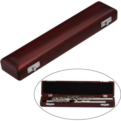 High quallity Wooden Flute Case Box Holder Maple Solid Wood for 17-Hole Flutes Musical Instrument Hard Case