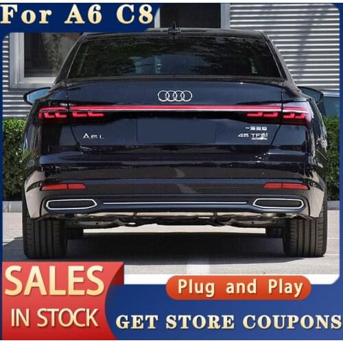 For Audi A6 Tail Lights 2019-2020 A6 C8 LED Tail Lamp Animation DRL Dynamic Signal Brake Reverse auto Accessories