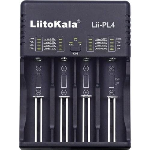 LiitoKala Lii-PL4 18650 Battery Charger 21700 26650 18350 AA AAA Fast mart charger For Li-ion 4.2V / 4.35V Li-Fe 3.6V Ni-MH 1.2V
