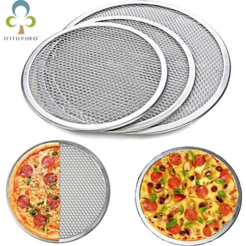 6/8/10/12 inch Seamless Aluminum Pizza Screen Flat Mesh Baking Tray Metal Net Bakeware Kitchen Tools Pizza Accessories ZXH