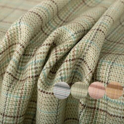 White waxberry Italy Plaid 4-Colour Tweed Fabric Material Autumn Women Jacket Coat Sewing Cloth Tailor Textile Freeshipping