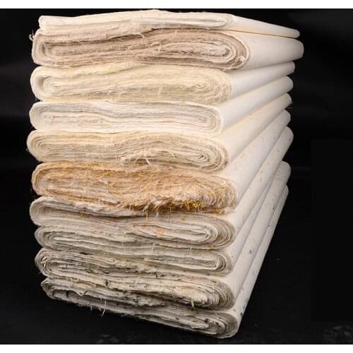 Painting Calligraphy Papers Chinese Half-Ripe Xuan Paper with Flower Tea Rice Papers Carta Di Riso Writing Painting Supplies