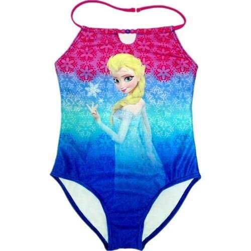 Butikhappykids Female Child Swimwear Elsa Themed Beaded Swimwear