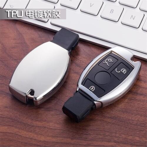 TPU Car Key Case Cover Key Protection Shell For Mercedes Benz Accessories AMG C E S CLS CLK CLA SLK W212 W124 Anti-wear Key Bag