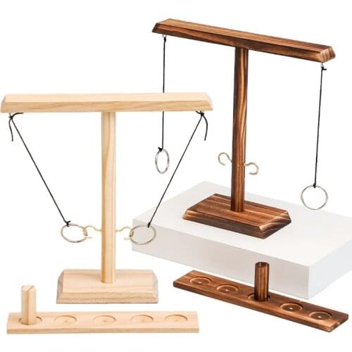 Montessori Wooden Ring Toss Toy Throwing Hooks Fast-paced Board Game Interactive Toys Home Party Puzzle Games Children Gift