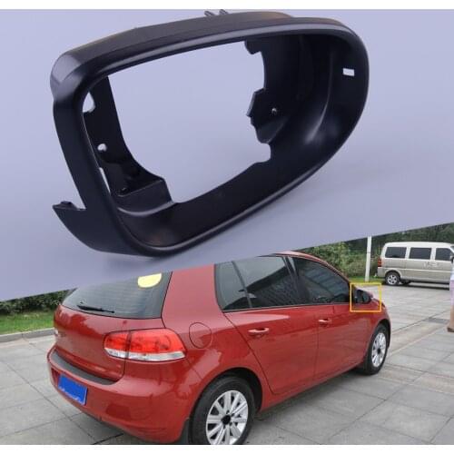 Right Rearview Wing Mirror Glass Holder Frame Bracket Support Surround Mount Plastic Black Fit for VW Golf MK6 Touran 6R0857602A