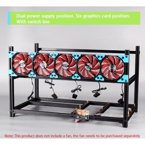 Graphics Card Chassis Frame All Aluminum Mining Machine Server Multiple Graphics Card Racks Dual Power Supply Positions