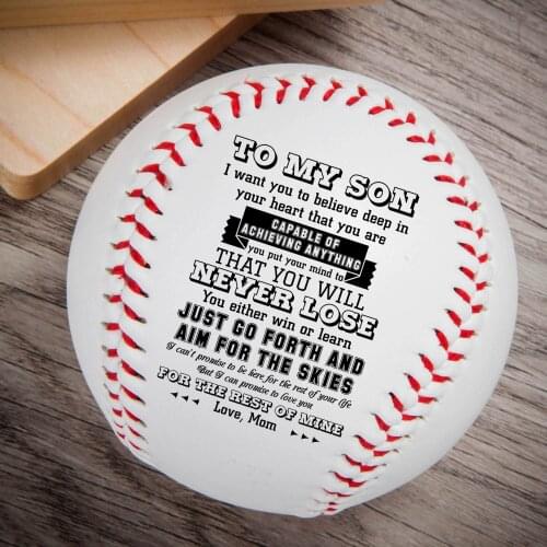 Mom To My Son Remember How Much You Are Loved With A Meaningful Message Printed On The Baseball Ball Gift