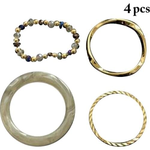 Fashion Women Rings Vintage Decorative 4Pcs Thin Knuckle Rings Finger Rings Joint Rings Unisex Jewelry Accessories
