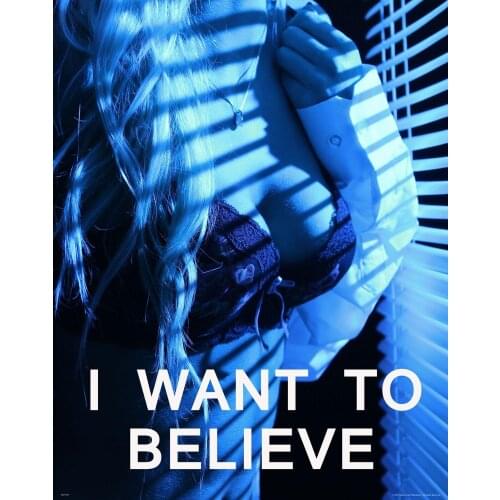 I Want to Believe UFO Motivational Art Film Print Silk Poster Home Wall Decor 24x36inch