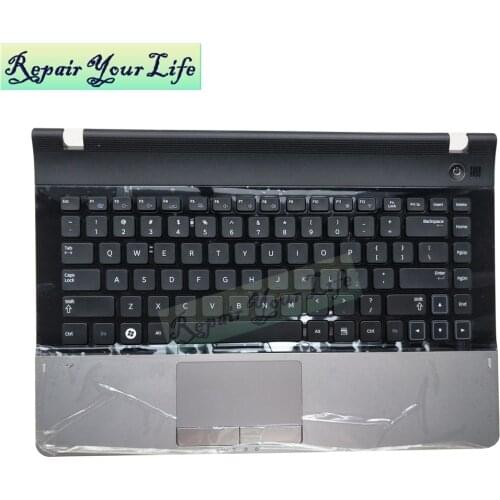 New 300E4X US Palmrest Keyboard For SAMSUNG 3430EA NP300E4A 305E4A 300E43 3431EX black with Silver Touchpad Laptop Keyboard