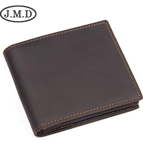 New Style Mens Crazy Horse Leather Wallet Short Wallet Mens Leather Wallet Retro Wallet Zipper Wallet