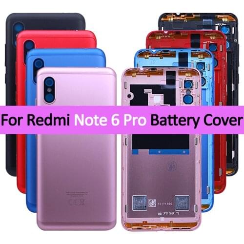 Original For Xiaomi Redmi Note 6 Pro Back Battery Housing Cover Case Replacement Parts Power Volume Buttons For Redmi note 6 pro