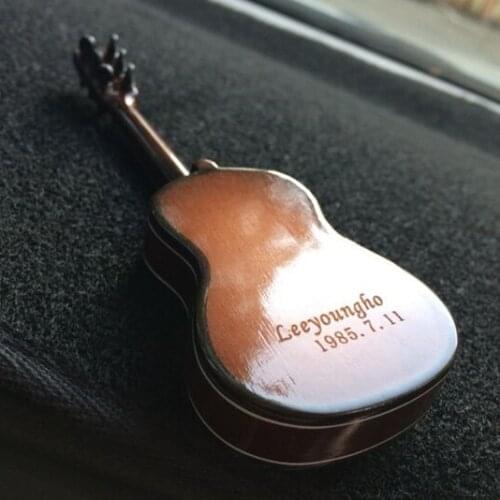 Personalized Miniature Violin Guitar Model Replica with Stand and Case Mini Musical Instrument Ornaments Christmas