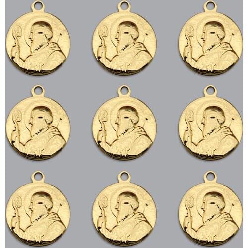 10Pcs Coin Charms Vintage Golden Round Portrait Earring Alloy Charms DIY Coins Bracelet Necklace Pendant Jewelry Findings Making