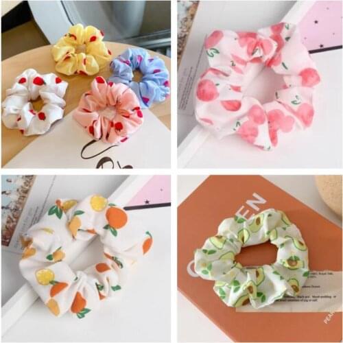 Hair band lemon Hair Tie Band For Business Party Women Cute Lemon Pattern Head Head-Neck Satin Silk Scarf