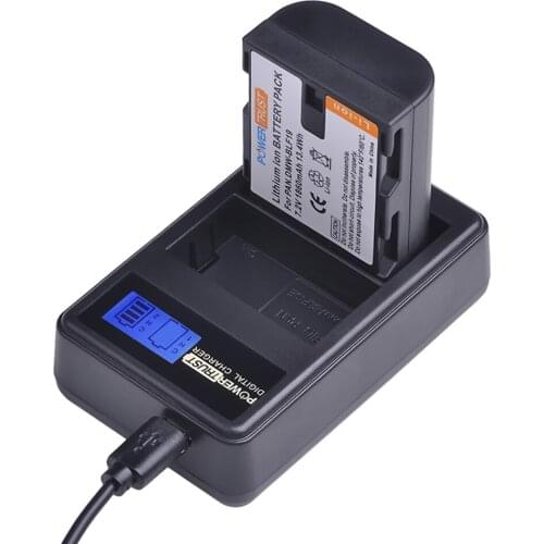 PowerTrust 1Pcs 1860mAh DMW-BLF19E DMW-BLF19 Camera Battery BLF19 BLF19E + LCD Dual USB Charger for Panasonic Lumix GH3 GH4 GH5