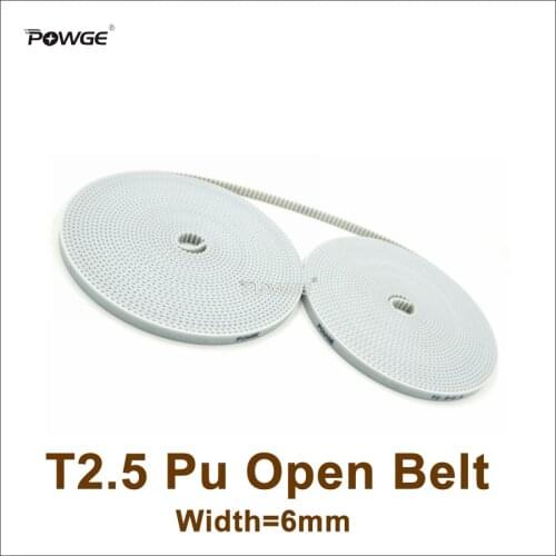 POWGE 10meters T2.5 PU Open-Ended Timing Belt T2.5-6 Width=6mm T2.5 6 Belt Fit T2.5 Timing Pulley For 3D Printer CNC RepRap