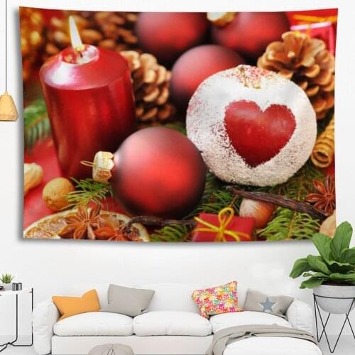 Custom Christmas Candles Hanging Tapestry Home Party Decoration Tapestries Photo Background Cloth Table Cloth Wall Tapes