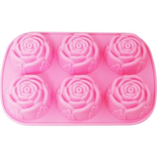 Silicone Handmade Soap Jelly Maker Cartoon Rose Cake Mould Creative Kitchen Baking Mold Kitchen Accessories LX8254