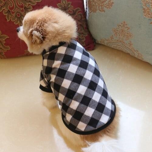 Warm Fleece Pet Dog Clothes Plaid Pet Dog Hoodies for Chihuahua Shih Tzu Pet Puppy Cat Sweatshirt Pets Pullover Clothing