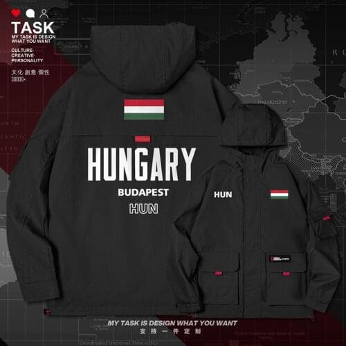 Hungary Hungarian HUN men jacket hooded nation flag mens clothing new windbreaker mens casual trench coat men clothes autumn