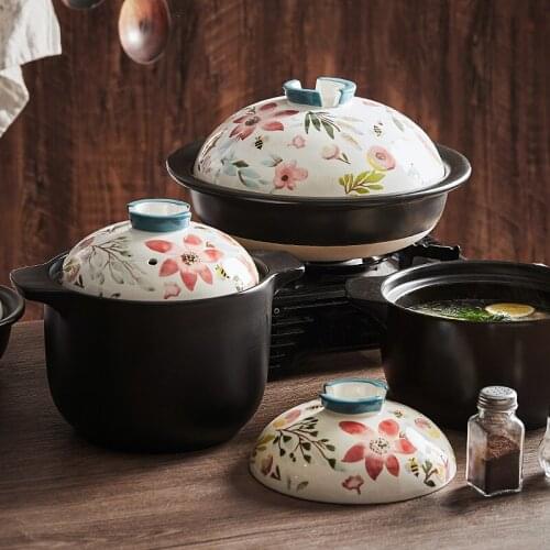 Japanese Casserole Stew Pot Household Ceramic Soup Pot 3.6L Large Capacity Open Fire Gas Stove Available