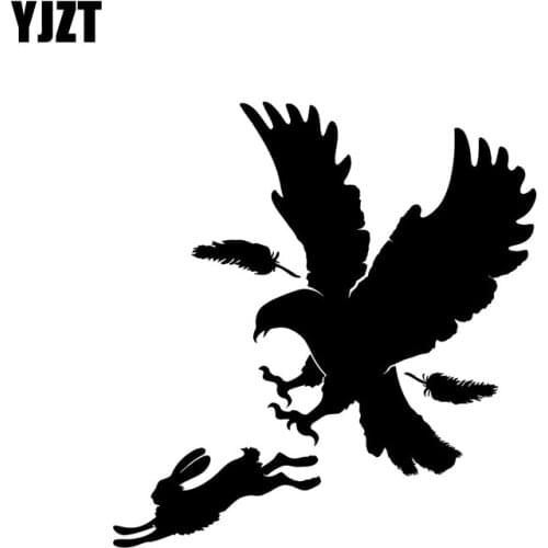 YJZT 17.2CM*18CM Fashion Predator Bird Feather Eagle Hare Rabbit Hunting Vinyl Car Sticker Decal Graphical C11-1034