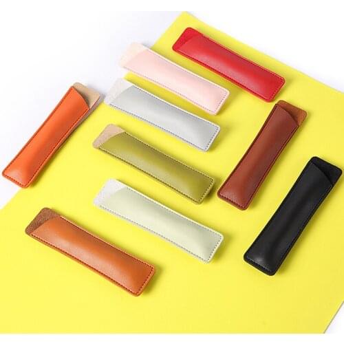 PU Leather Pencil Case School Pen Storage Bag Cute Pen Case Kawaii Pen Protective Sleeve Small Sign Pen Cover Leather Case Gifts