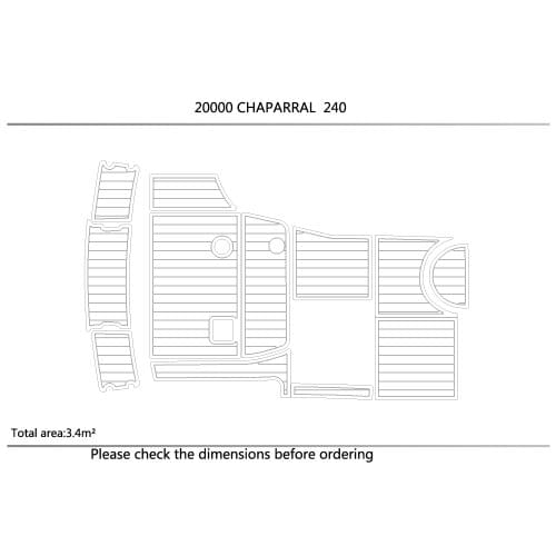 20000 CHAPARRAL 240 Cockpit swimming platform 6mm EVA Non-slip mat deck