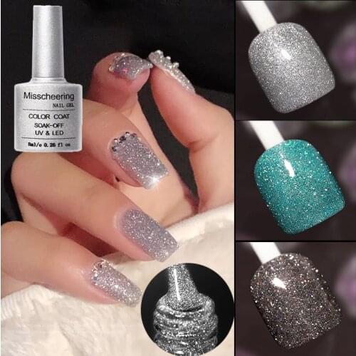 2021 Super Shiny Phototherapy Glue Exploding Diamond Gel Nail Polish Nail Art Diamond Nail Polish Glue Bright Fine Glitter 8ML