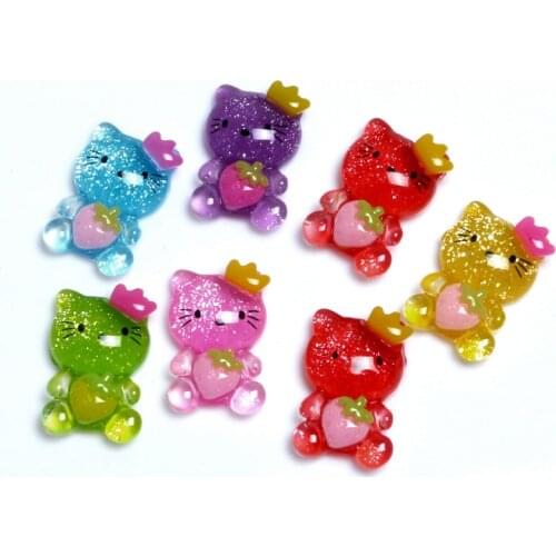 50Pcs Mixed Cats Resin Decoration Crafts Beads Flatback Cabochon Scrapbooking DIY Embellishments Kawaii Diy Accessories