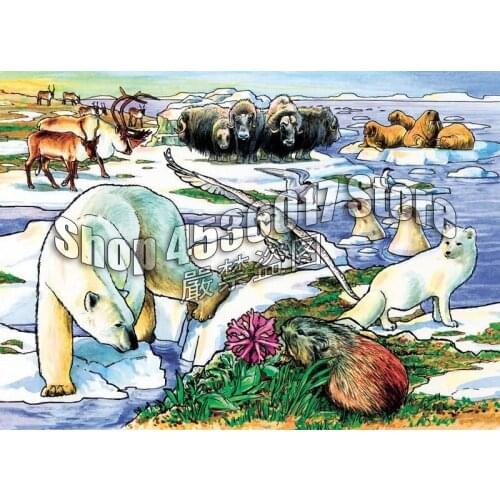 5D DIY Diamond Embroidery Arctic Adventure Wild Life Cross Stitch Full Mosaic Diamond Painting Rhinestones Christmas Gift Decor