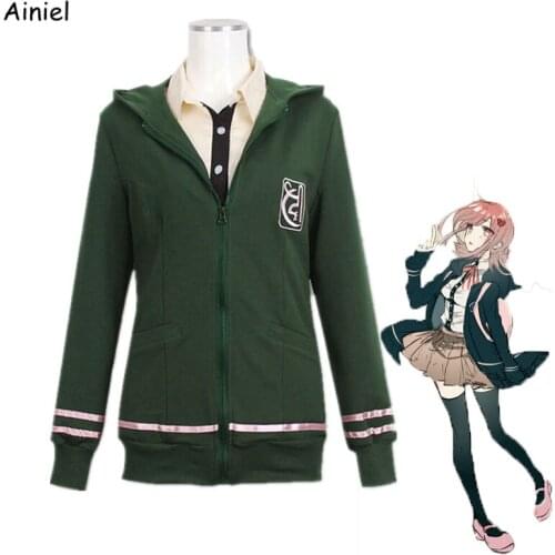 Anime Super DanganRonpa 2 Nanami ChiaKi Cosplay Costumes Coat Jackets Dangan Ronpa Shirt Skirt Wigs Women Girl Uniform Clothes
