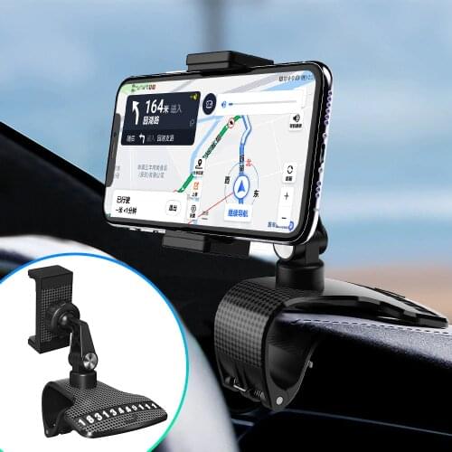 Car Phone Mount 720 Degree Rotation Dashboard Phone Holder Cell Phone Holder for Auto Multipurpose Cell Phone Clip Mount Stand